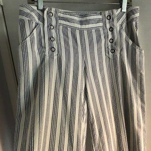London Jean Chino Striped Seersucker Blue and White Pants, Size 8 W